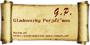Gladovszky Perjámos névjegykártya